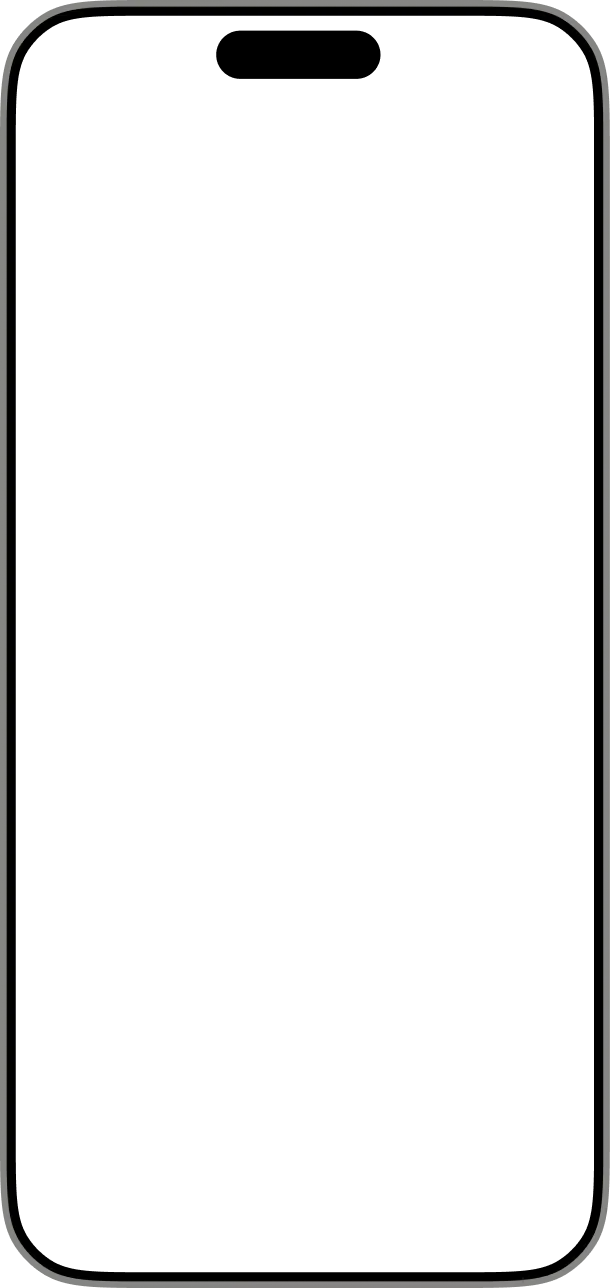 Outline of a smartphone on a white background